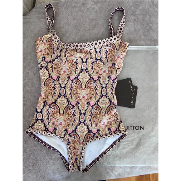 Louis Vuitton Vintage Y2K womens 38 One-Piece Swimsuit Paisley Print NWT luxury - Picture 1 of 10